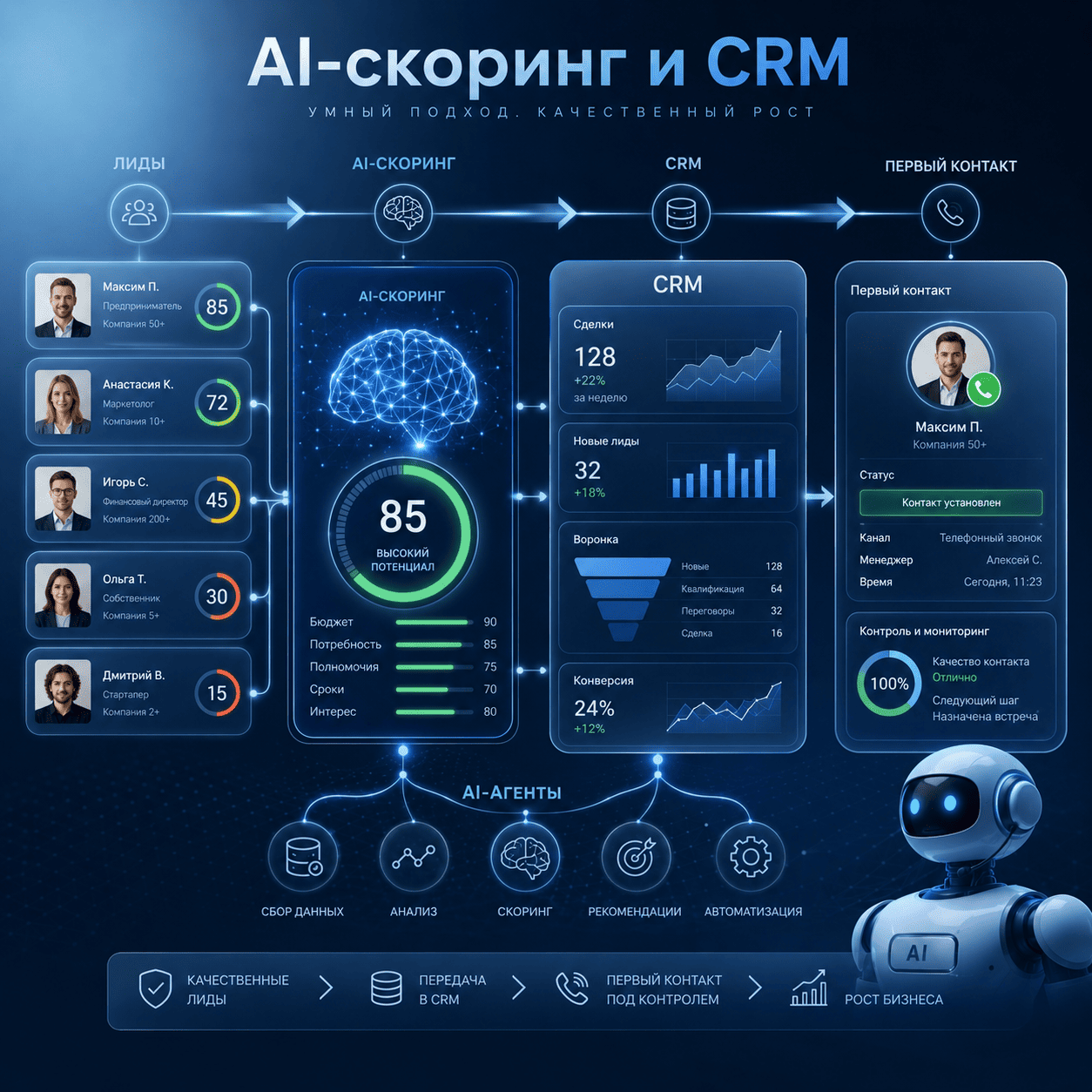AI-скоринг лидов и CRM для бизнеса